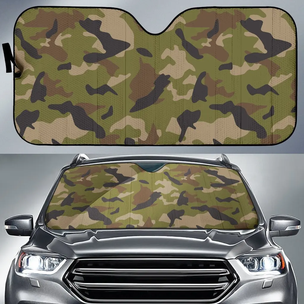 

Desert Green Camouflage Print Car Sun Shade