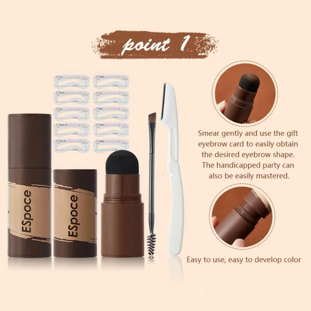 

1.5g/Set Eyebrow Makeup Tool Functional One-step Eyebrow Pencil Set Non-irritating Sweat-proof Eyebrow Knife