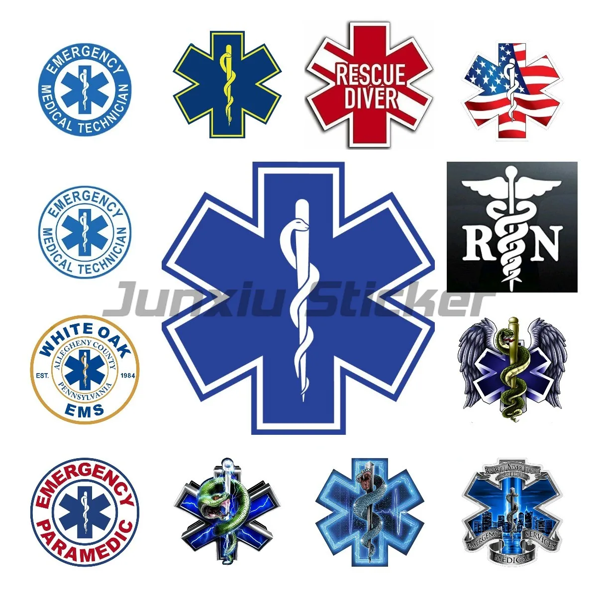

Креативная тонкая Автомобильная наклейка Star of Life с красным крестом, оригинальные виниловые наклейки с защитой от царапин