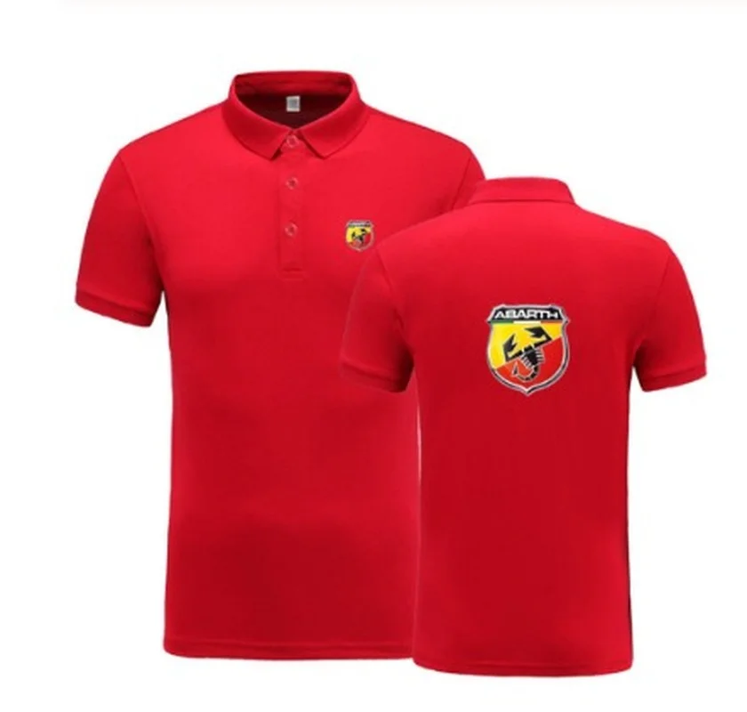 

New Summer Short-sleeve Polo Homme High Quality Cotton Fashion Abarth logo Print Polo Shirt Casual Business Camisa Polo