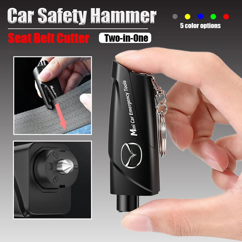 

Car Safety Hammer Car Window Breaker Car Tool for Mazda RX8 6 3 2022 CX5 CX6 CX9 CX30 Bt50 MX5 MX3 MS MP GL Car Accessories