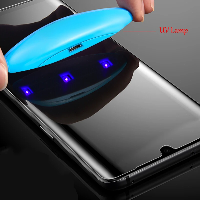 3D Full Glue UV Liquid Screen Protector For Huawei Mate 50 30 40 Pro Tempered Glass For Honor 30 Magic3 P30 P40 Pro Plus Film
