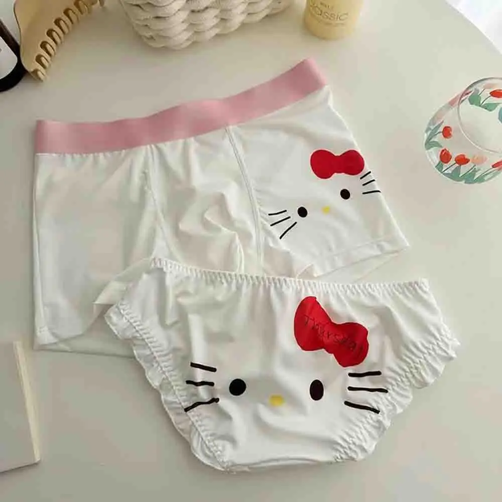 Фото Мужское и женское нижнее белье Sanrio Cinnamoroll Kuromi для пар, милые женские трусы с мультяшным рисунком, модные, сладкие, в стиле аниме, треугольные трусы, подарок №1