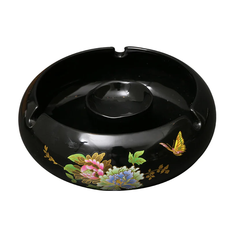 

New Chinese Tea Room Ashtray Creative Personalized Trend Home Living Room Light Luxury Large Zen Ceramic Ashtray