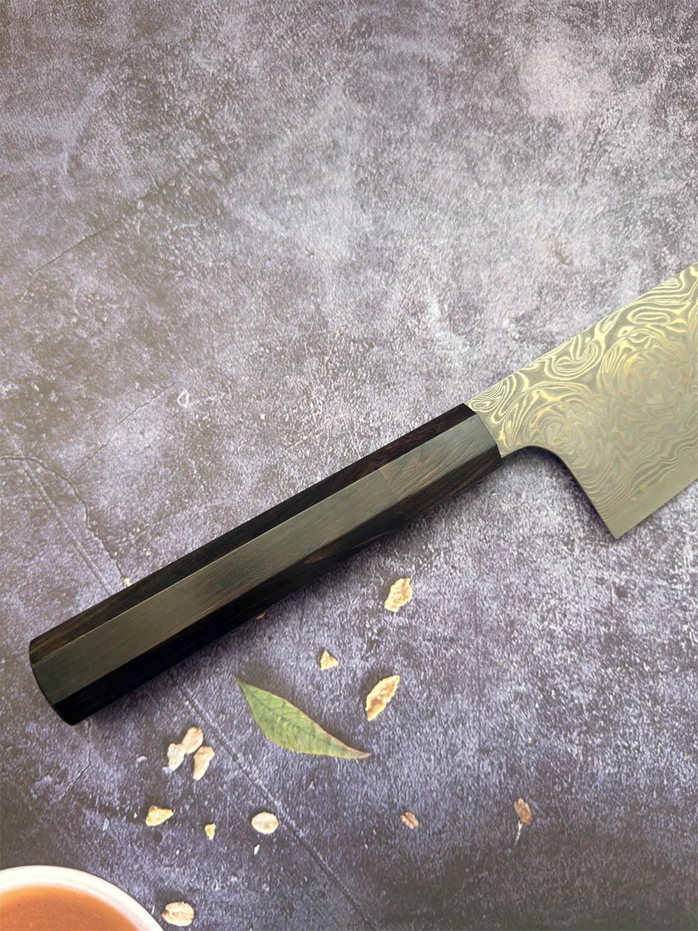 Фото Нож RHON Gyuto, 67 слоев, сердцевина из стали VG10, дамасская сталь, рукоять из черного дерева, для японской кухни, для нарезки, разделки, универсальный, поварской нож №4