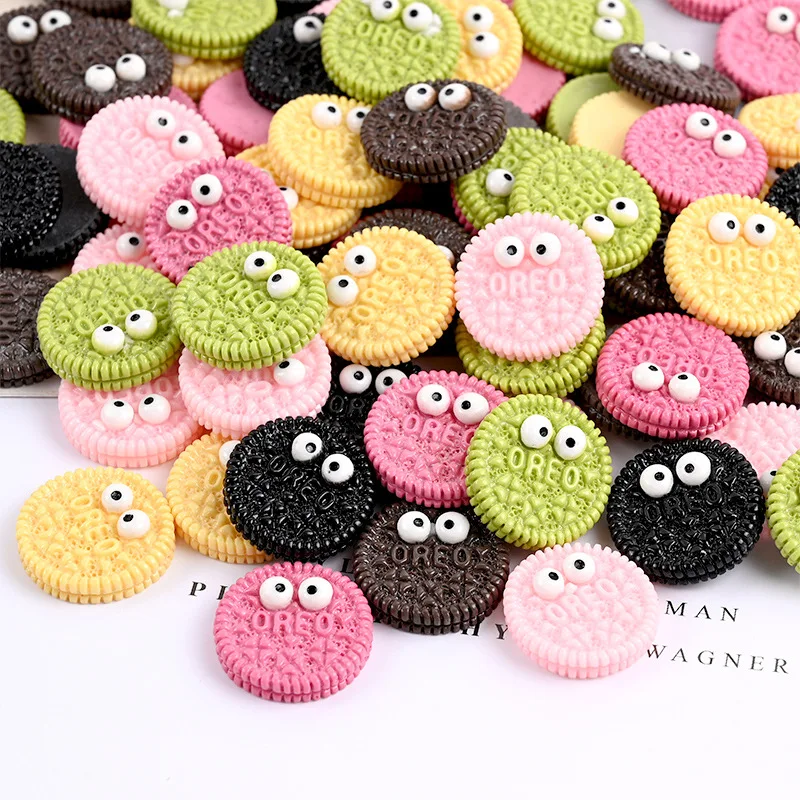 

10/20pcs Cute Oreo Resin Embellishments Charms Pendent Jewelry Making Supplies for Crafting Scrapbook Decoration