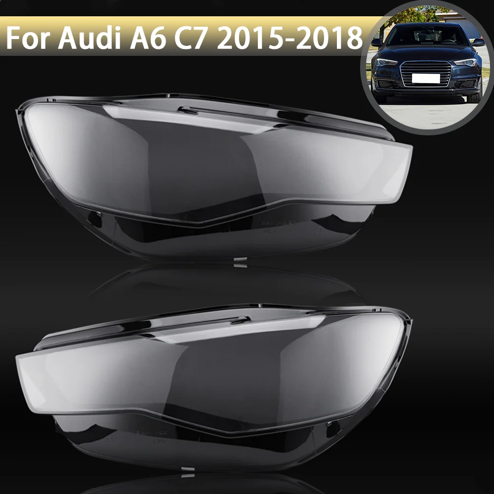 Накладка на переднюю фару накладка стеклянный абажур линза для Audi A6 C7 2015-2018