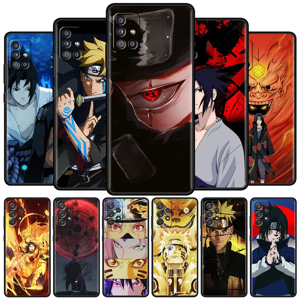 

Black Estuche Case For Samsung Galaxy A52 A51 A72 A71 A22 A12 A21s A50 SmartPhone A32 A02s A31 Celular Funda Naruto's Chakra