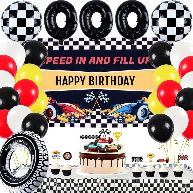 

Inflatable Tire Birthday Balloon Decoration Wheels Racing Car Birthday Party Decoration Tire Tube Swim Ring Pool Party Supplies