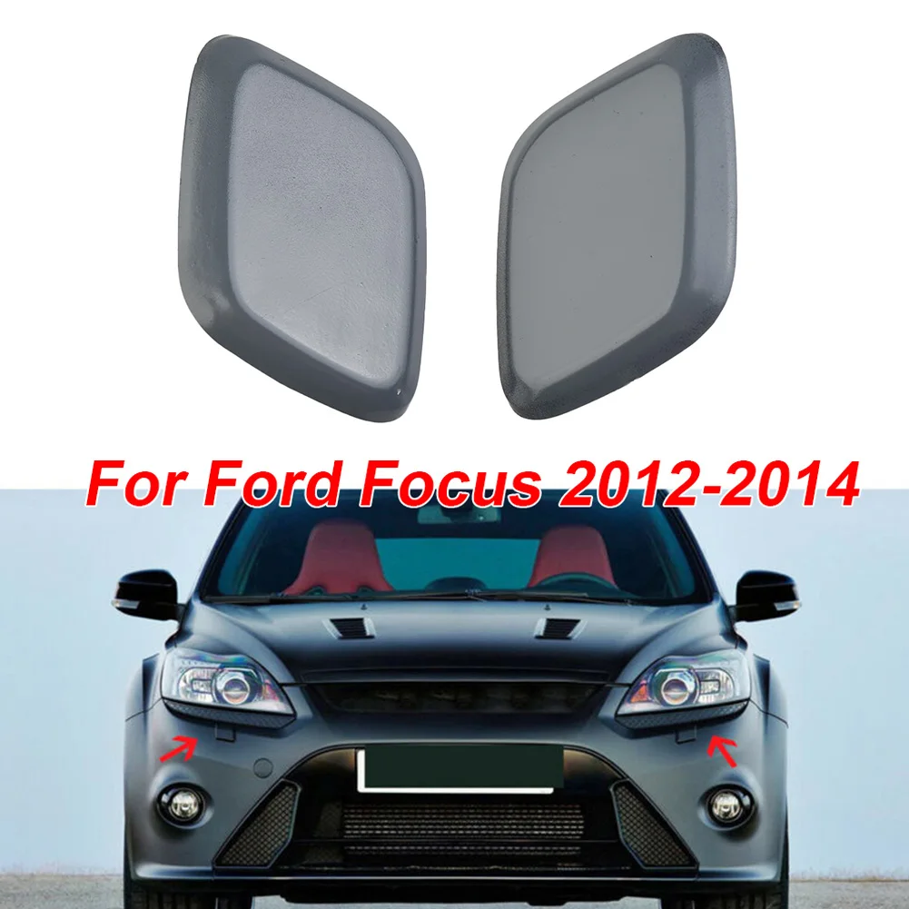 

1 Pair Gray Headlight Headlamp Washer Jet Cover Cap For Ford F'ocus 12-14 Brand New Auto Exterior Headlight Washer Jet Cover