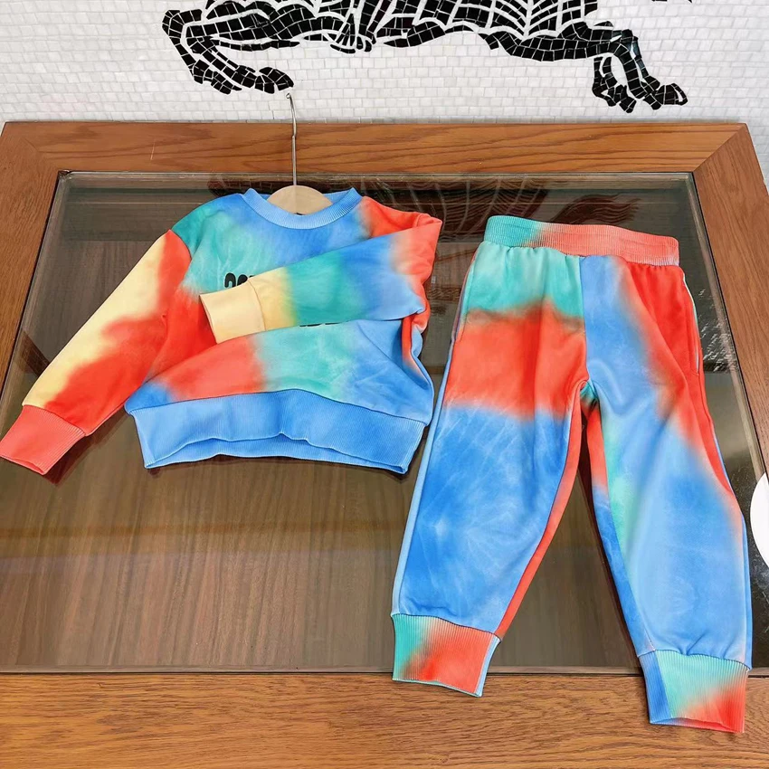 

Children's Clothing Children's Sets Long-sleeved + Trousers Kida Sets Gradient Printing Western-style Sweater Cotton Suit Boys