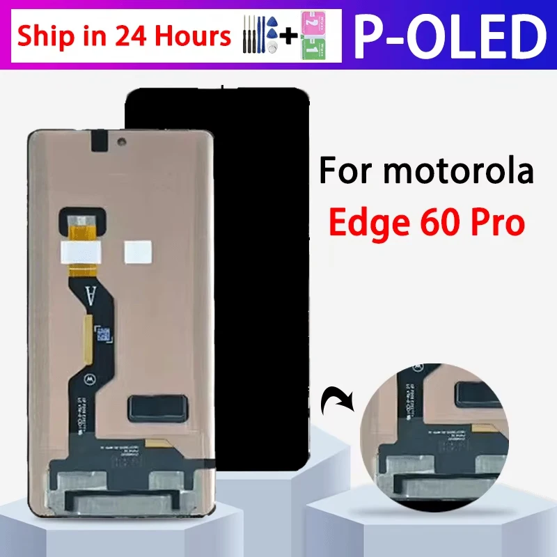 Фото 6,7-дюймовый P-OLED для Motorola Edge 60 Pro, ЖК-дисплей XT2507-1 с дигитайзером сенсорного экрана в сборе для ЖК-дисплея Moto Edge 60 pro №1
