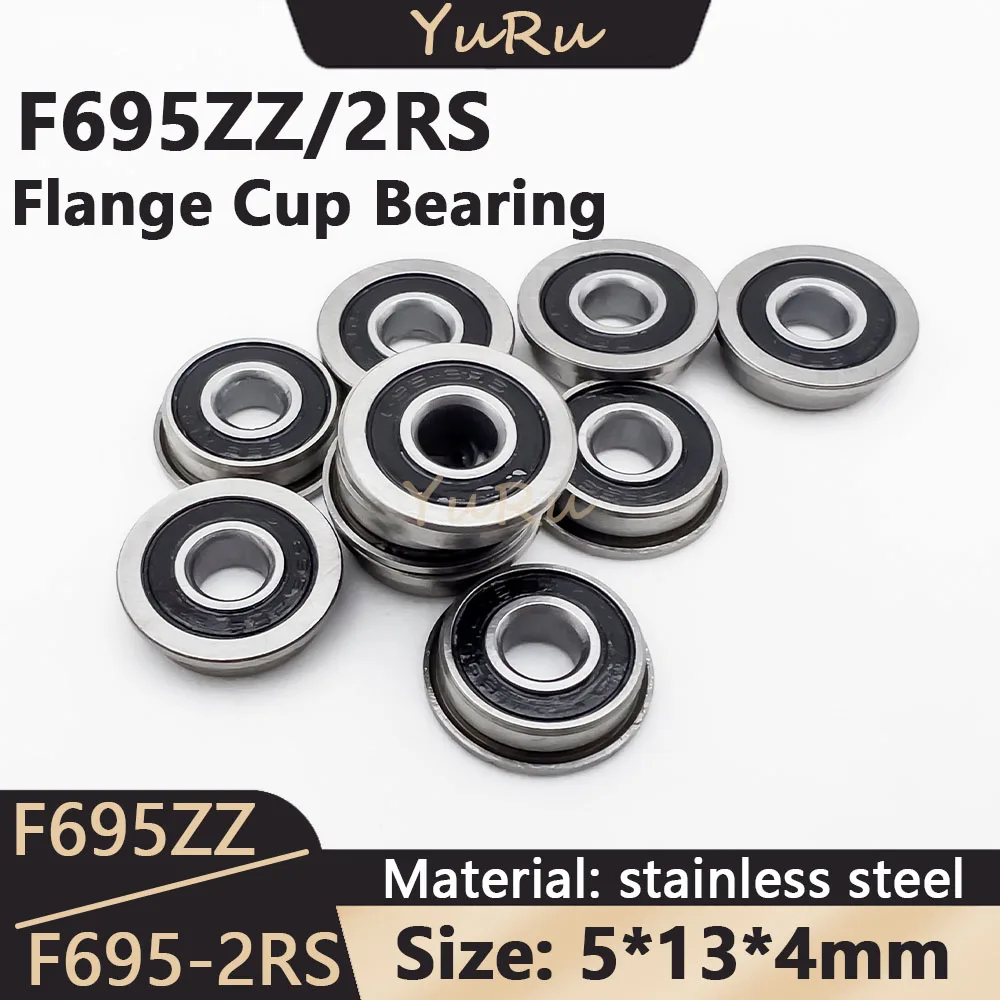 

5/10/30 PCS F695-2RS F695ZZ Bearing Size 5x13x4mm Miniature Accessories Wheel F695ZZ/2RS Flange Cup Bearings 3D Printer Parts