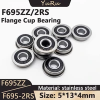 51030 pcs f695 2rs f695zz bearing size 5x13x4mm miniature accessories wheel f695zz2rs flange cup bearings 3d printer parts