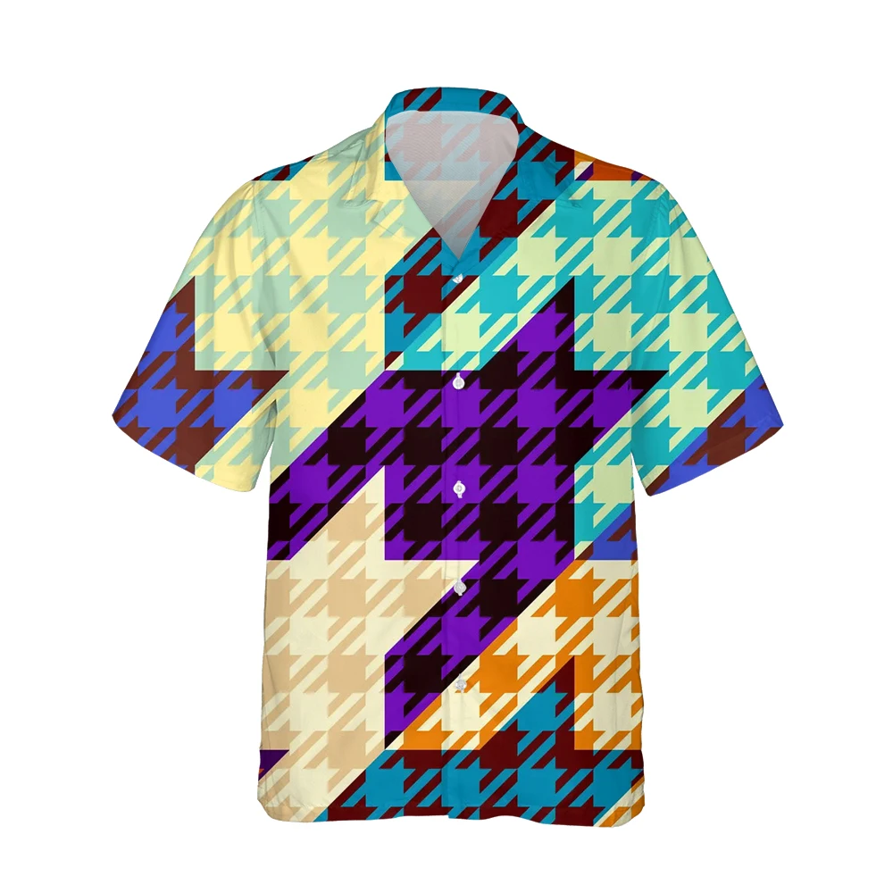 

Новая красочная Мужская гавайская рубашка с 3D принтом в стиле пэчворк, Мужская Асимметричная рубашка в стиле Харадзюку, Пляжная модная повс...