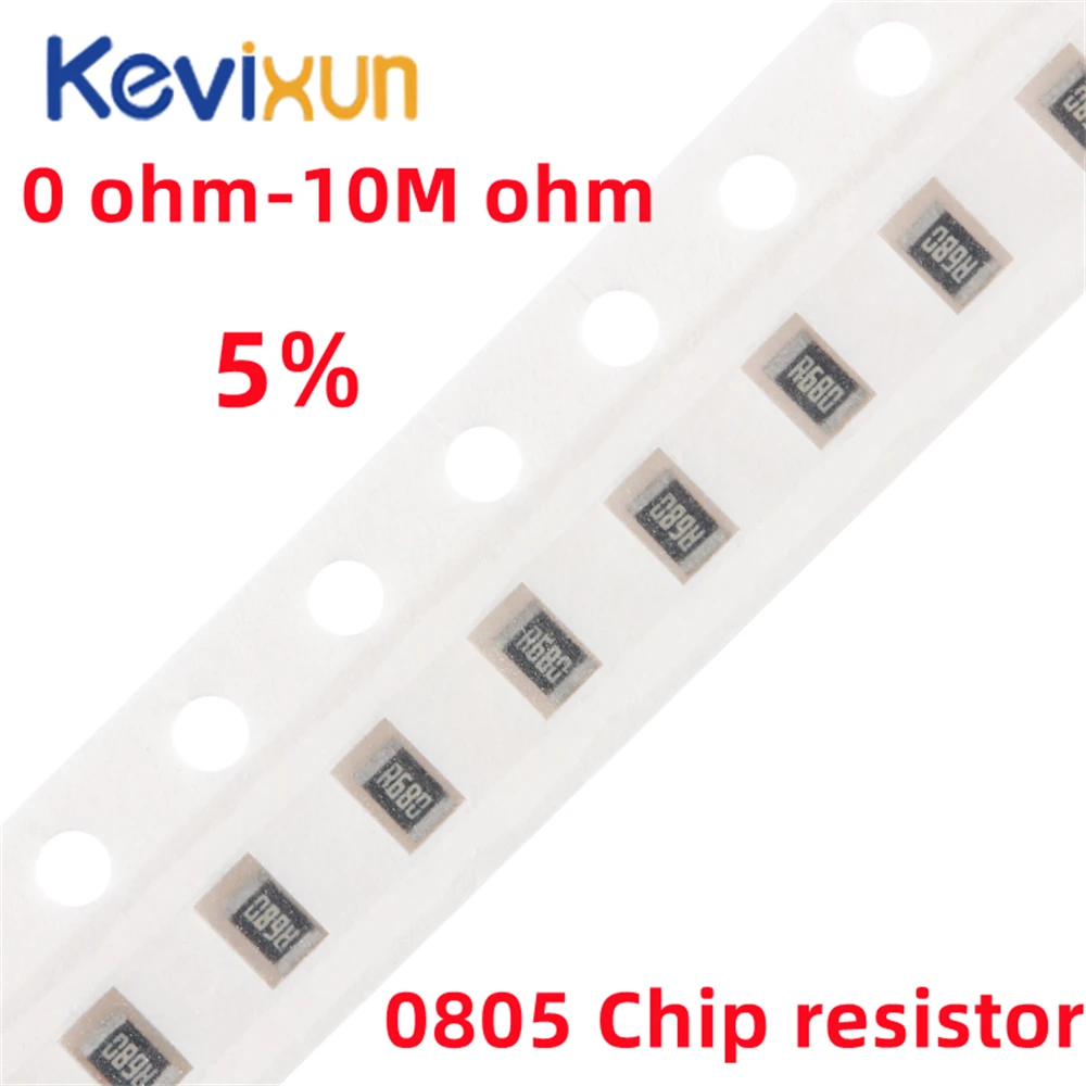 

100 шт. 0805 SMD 1/4 Вт 0R ~ 10 м чиповый резистор 5% 0 10R 100R 220R 330R 470R 1K 4,7 K 10K 47K 100K 0 10 100 330 470 Ом