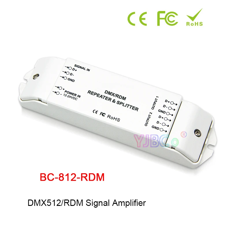 

BC-812-RDM LED DMX512/RDM Signal Amplifier DMX512/1990/RDM Power Repeater DMX Power amplifier DC 12V-24V