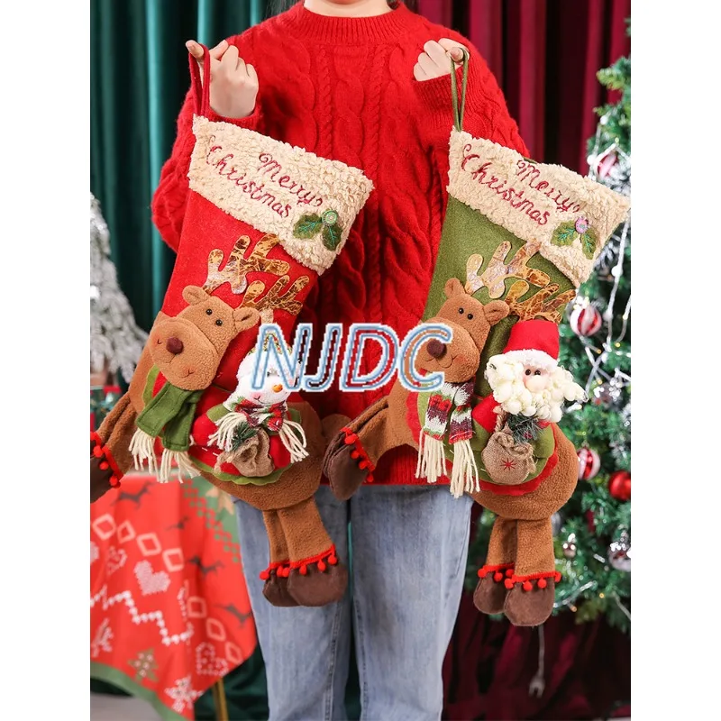 

Подарочный мешок для рождественских носков, большая детская сумка для конфет, товары для детского сада, Санта-Клауса, снеговика