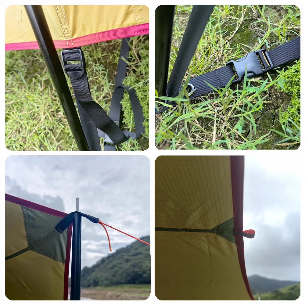 Фото Тент-укрытие Hapi Camping Tarp с алюминиевыми стойками 7075, водонепроницаемый навес от солнца, палатка для семейного отдыха на природе. №5