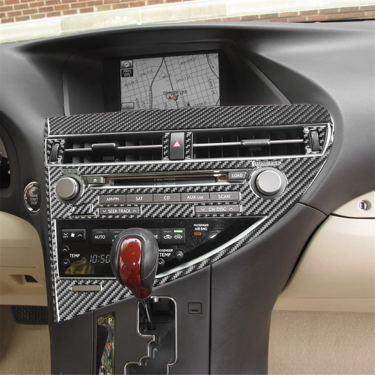 Углеродное волокно для RX350 RX450H 2010-2012 LHD центральная консоль CD панель рамка крышка