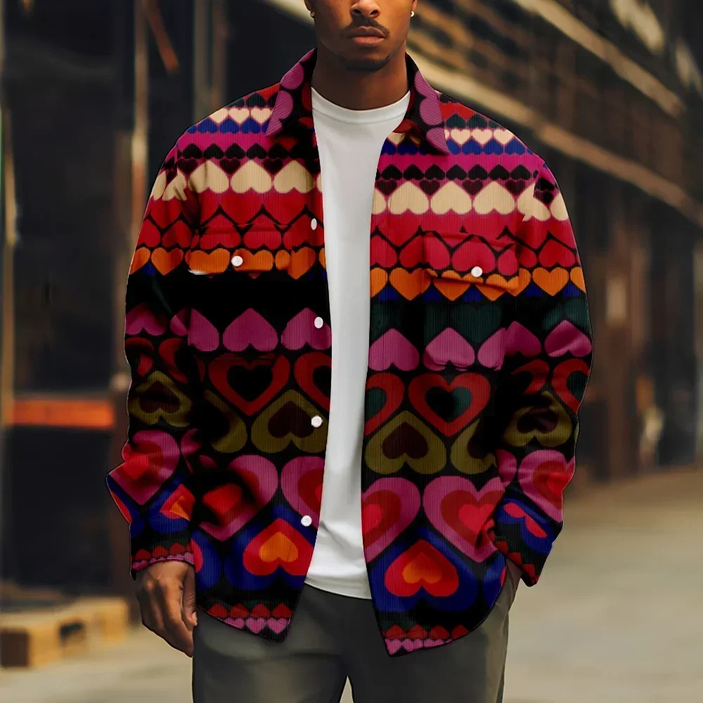 Куртка мужская с длинным рукавом и принтом Повседневная Уличная одежда