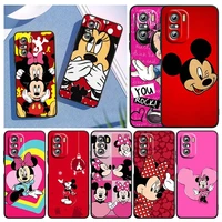 red mickey minnie mouse for xiaomi redmi note 10s 10 k50 k40 gaming pro 10 9at 9a 9c 9t 8 7a 6a 5 4x black tpu phone case