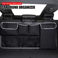 car seat back bag organizer backseat foldable hanging storage bag 6 pocket waterproof trunk storage bag for truck suv