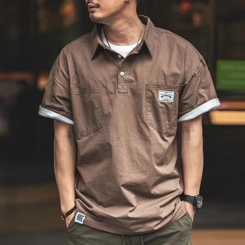 Футболка мужская с коротким рукавом и карманом свободного покроя - купить по