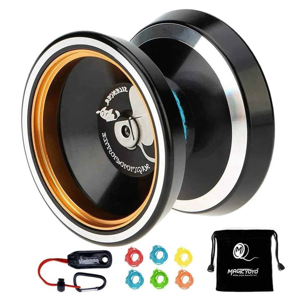 Фото Распродажа MAGICYOYO Professional Non-Responsive Yoyo M001-B, йойо из алюминиевого сплава с металлическим кольцом, промежуточное йойо + дополнительная 5-струнная + сумка №1