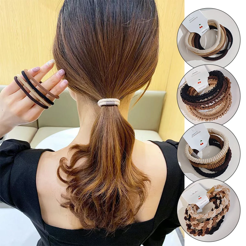 

5Pcs/Set Simple Elastic Hair Rubber Band Hair Rings Women Girls Sweet Scrunchies Ponytail Holder Hair Ties Hair Accessories