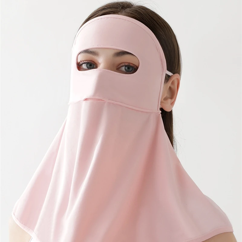 Women Summer Facekini Extended Protective Neck Mask Sunshade Thin Breathable Anti-ultraviolet Riding Drive Fashion Ice Silk Mask