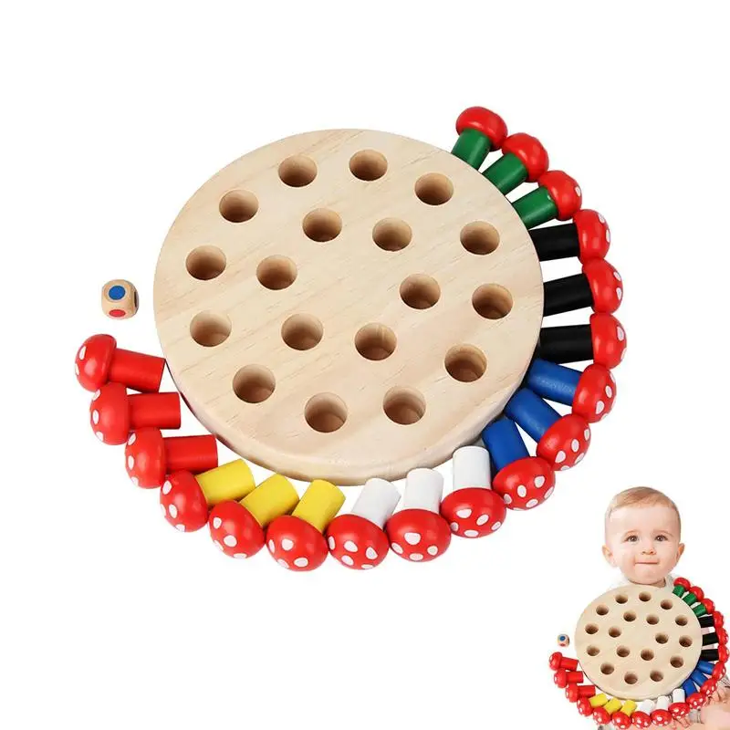 

Mushroom Radish Shaped Color Memory Chess Montessori Educational Color Cognitive Ability For Kids Children