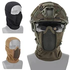 Тактическая Маска на все лицо, Балаклава, шапка, мотоциклетная армейская маска для страйкбола, пейнтбола, защитная маска из металлической сетки для охоты