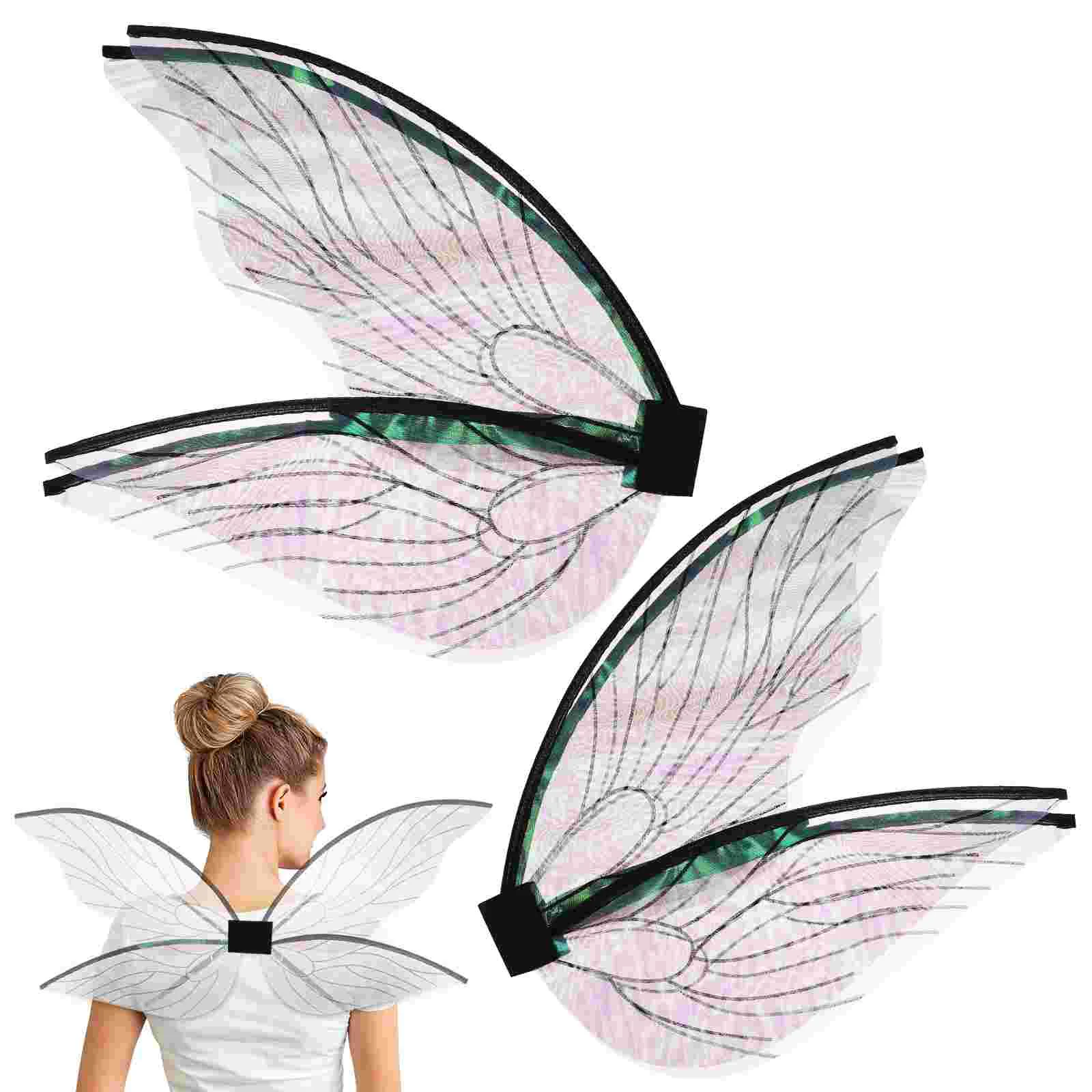 

2 Pcs Elf Wing For Girls Fairy Adult Wings Kids Dresses Costume Yarn Butterflies Adults Miss Clothing
