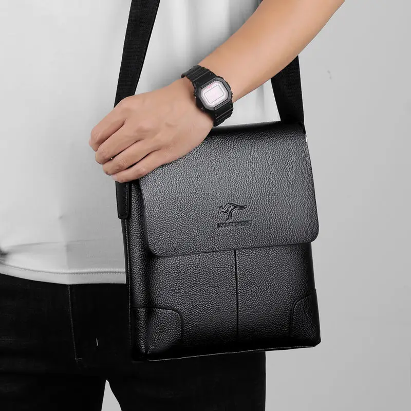 Men Crossbody Messenger Bags Business Casual Handbag Male Leather Shoulder Bag Large Capacity waterproof PU Crossbody Bag