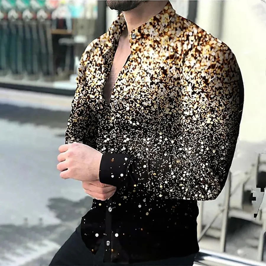 

Luxury New Fashion Men's Shirt Single Breasted Shirt Casual Floral Pattern Long Sleeved Tops Men's Clothing Shirts and Blouses