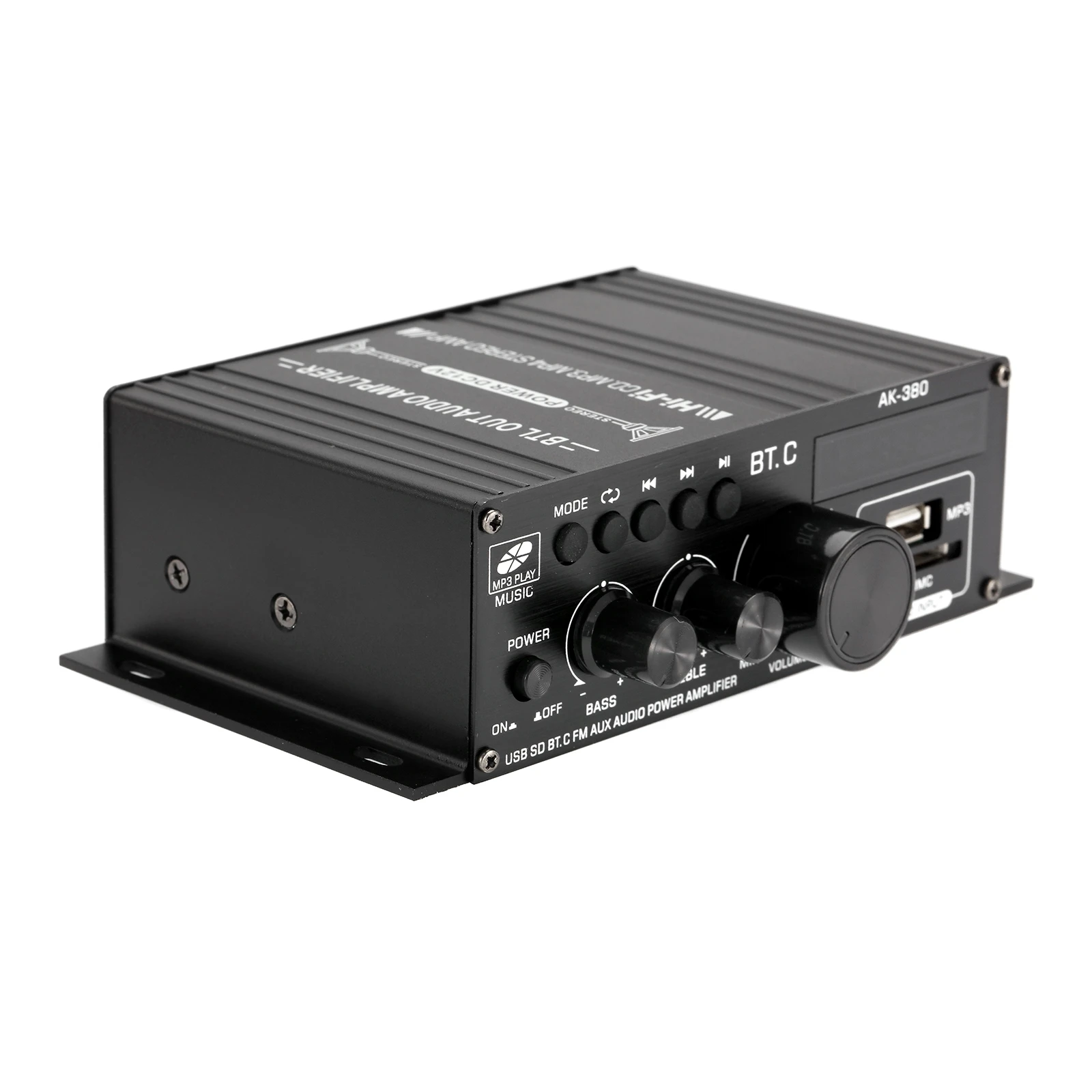 Фото AK380 2-канальный Bluetooth Hi-Fi усилитель с питанием стерео аудио автомобильные динамики усилитель с питанием сабвуфера усилитель №5