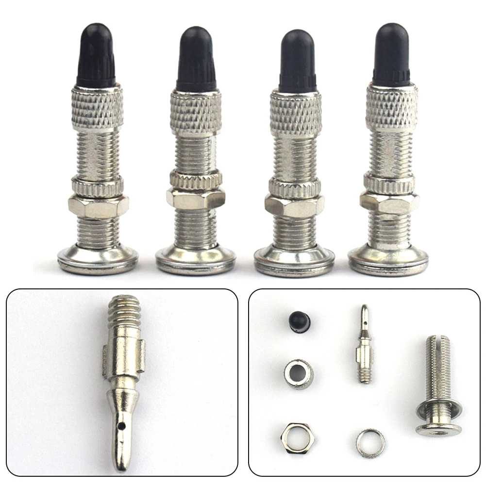 

4pcs Bicycle Tubeless Valve Bike Dunlop Valve Woods Valve English Valve 14.5x31x7.8mm Zinc Alloy Bicycle Maintenance Tools