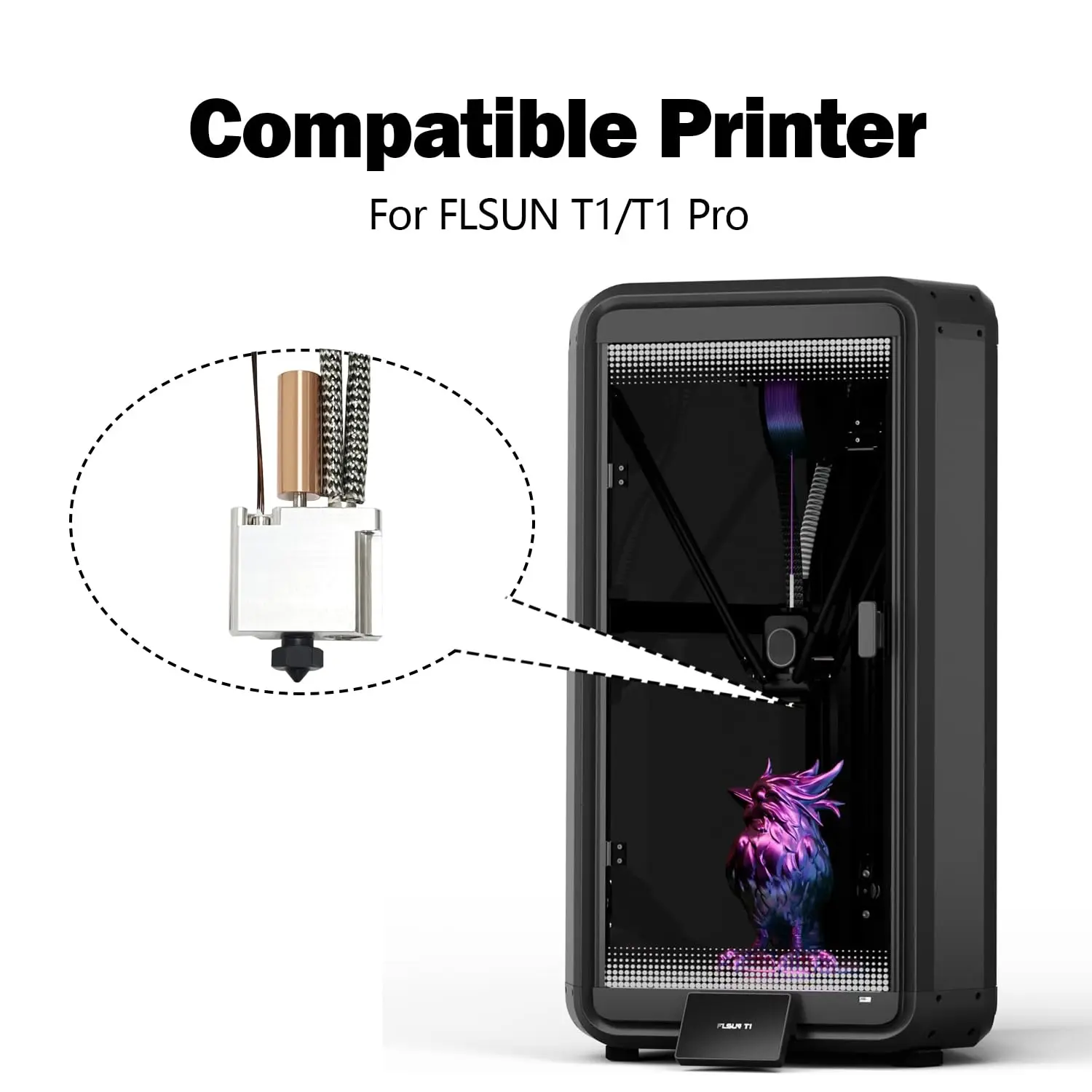 Закаленный Hotend для Flsun T1T1 Pro, комплект экструдера с печатающей головкой 0,4 мм, Hot End (art.: 3920cd815e856) - 3920cd815e856
