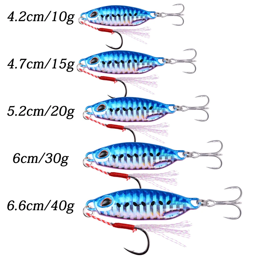 Aorace 1PC 10g-40g Metal Jig Lure Slow Jig Shore Casting Jigging Lure Trout Tuna Fish Spoon Sea Bass Hard Bait Fishing Lure
