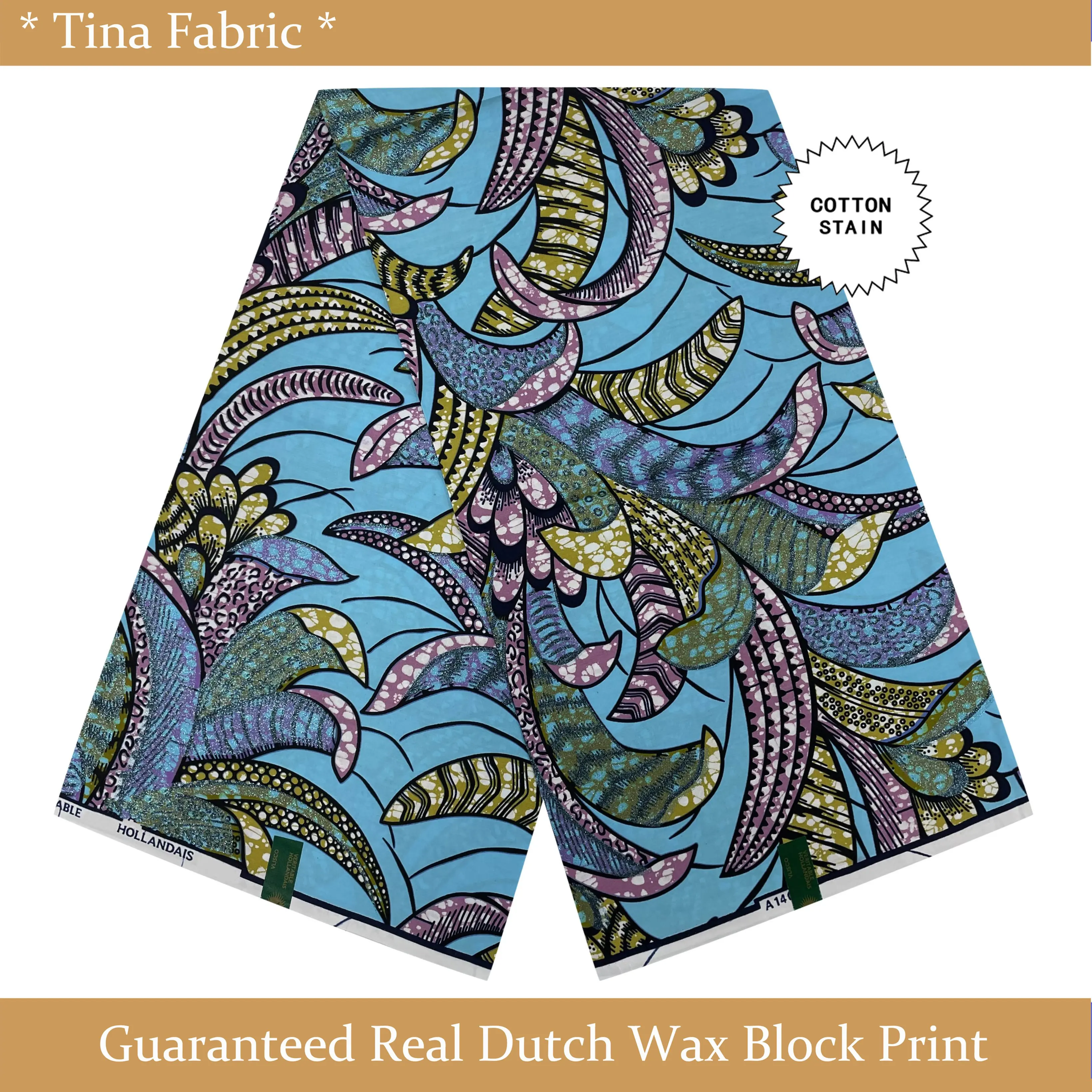 

Ankara Wax African Batik Fabric For Sewing Dress 6 Yard 100%Real Glitter Glam Grand Super Original Wax Print Fabric From Hollan