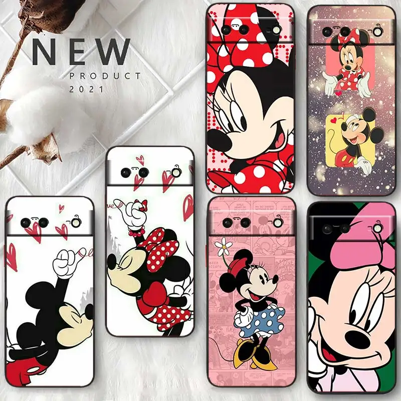 

Mickey Mouse Animation For Google Pixel 7 6 Pro 6A 5A 5 4 4A XL 5G Black Phone Case Coque Capa Soft TPU Silicone Fundas