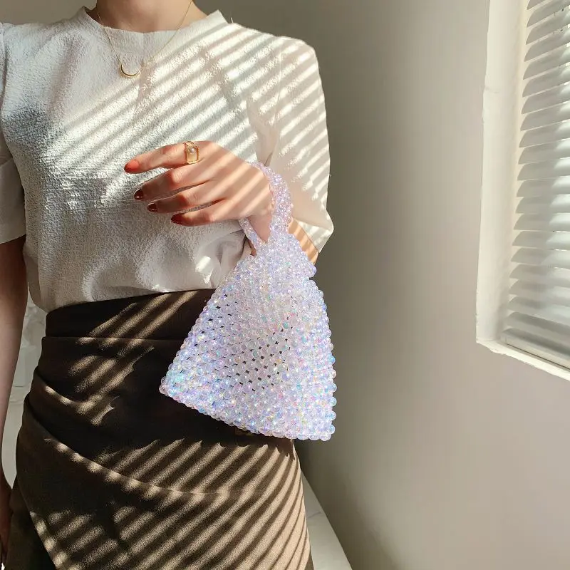 

Beaded Acrylic Bag for Women Fashion Retro Shiny Handbag Versatile Clutches Handmade Party Evening Dinner Summer Purses Designer