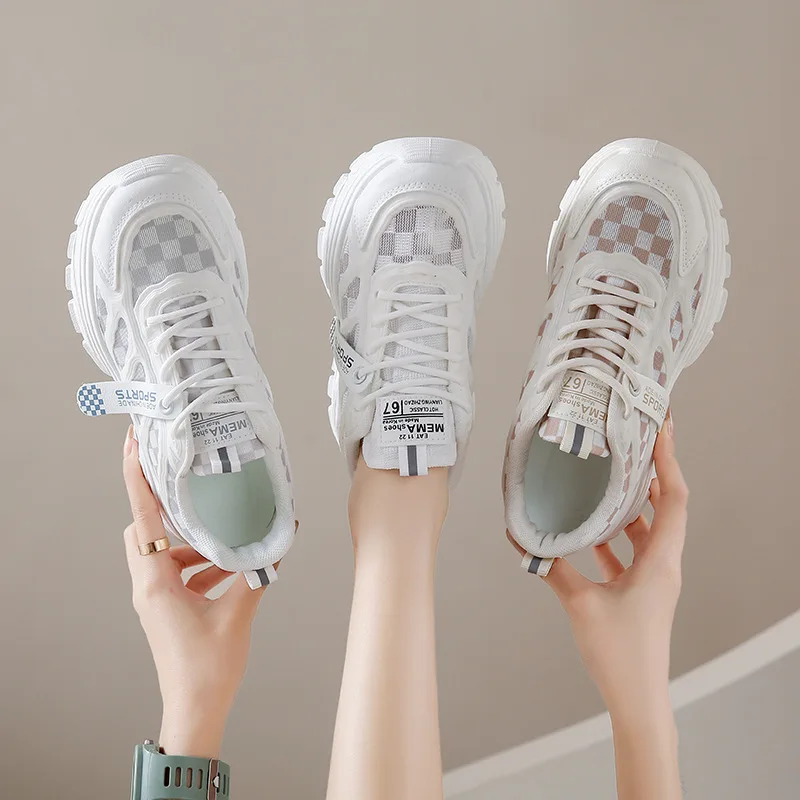 InsKorean стильные новые женские туфли для папы летние спортивные кроссовки