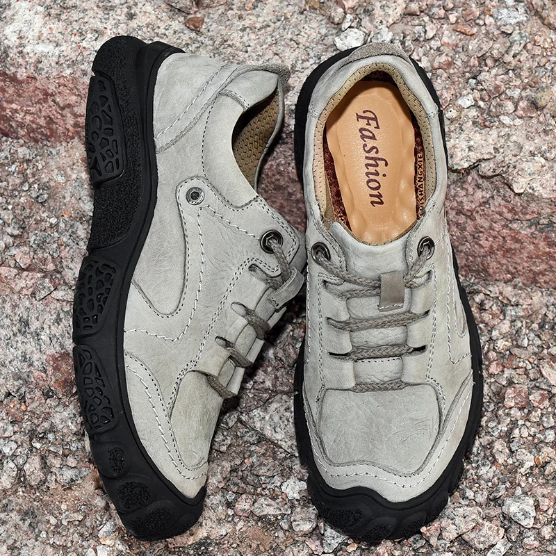 

SOLI2 Fashion Leisure Vintage Men Shoes Golden Sapling Comfortable Walking shoes Men Genuine Leather Casual Shoes S10260-S10268