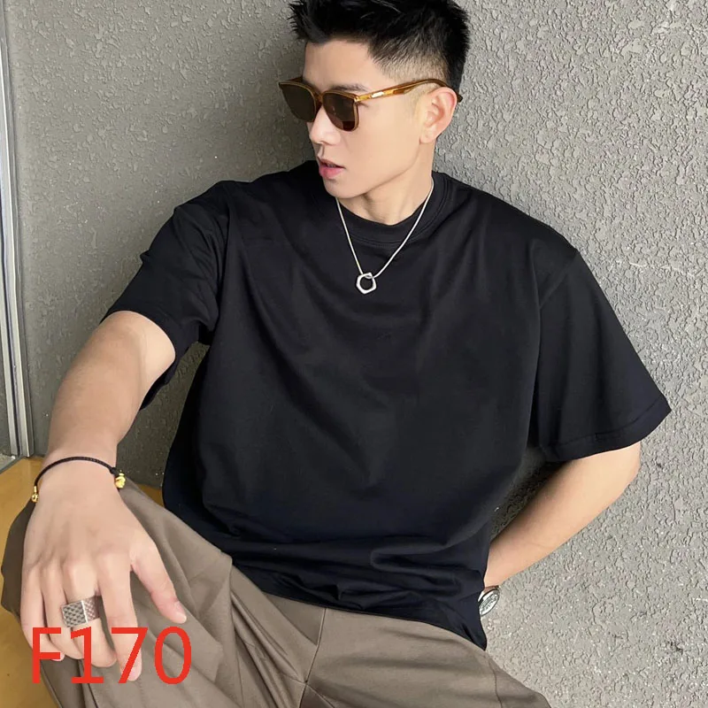 

F170 Summer Short Sleeve T-Shirt Overlapping Horseshoe Print Cross Letters Fashion High Quality Couple Clothing Punk Style