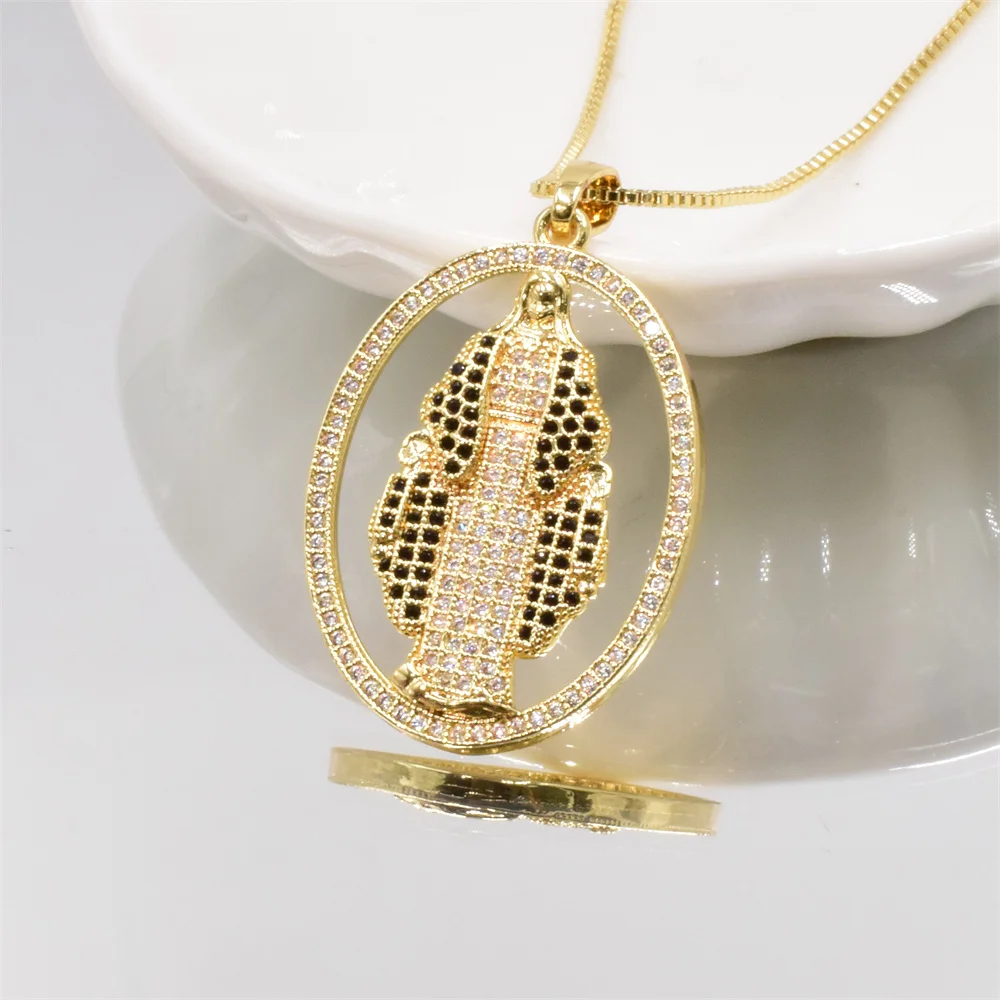 Новинка подвеска из искусственного циркония позолоченная коробка