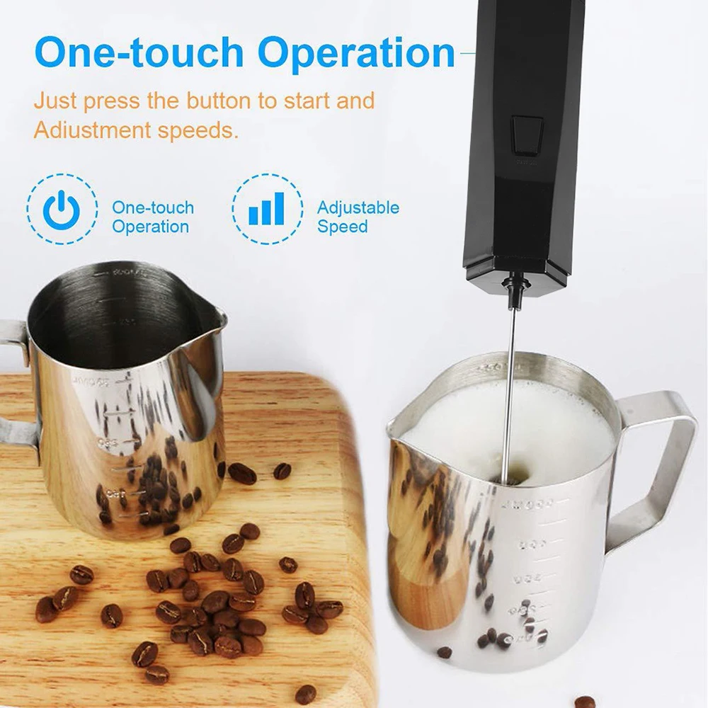 

Electric Milk Frother Automatic Handheld Foam Coffee Maker Egg Beater Milk Cappuccino Frother Portable Kitchen Coffee Whisk Tool