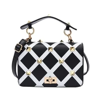 luxury women handbag classic brand flap pu leather square rivet crossbody bags new fashionable women hndbag vintage shoulder
