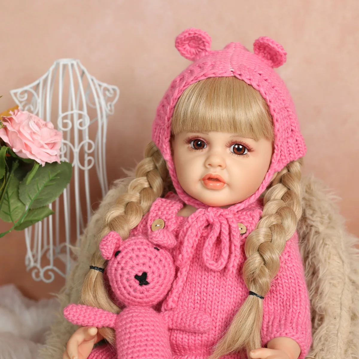 

KEIUMI 22-дюймовая полностью силиконовая кукла-Реборн, Реалистичная Водонепроницаемая кукла-принцесса для девочек, детская игрушка, подарок на день рождения